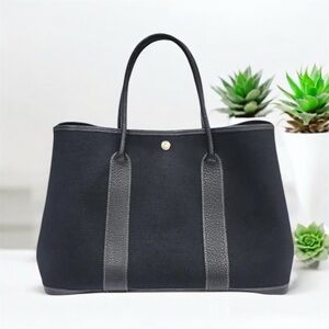 Hermès Garden Party 36 Black Toile and Negonda Palladium Hardware